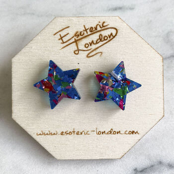 Colour Pop Confetti Star Stud Earrings, 5 of 8