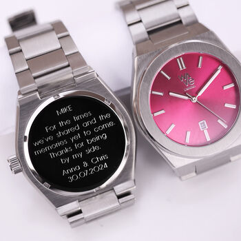 Personalised Wave Watch In Pink, 4 of 5