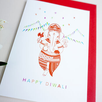 Happy Diwali Card In Gold Foil, 7 of 8