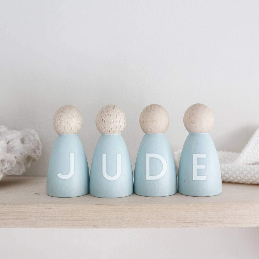 Personalised Wooden Peg Dolls By Paper And Wool | notonthehighstreet.com