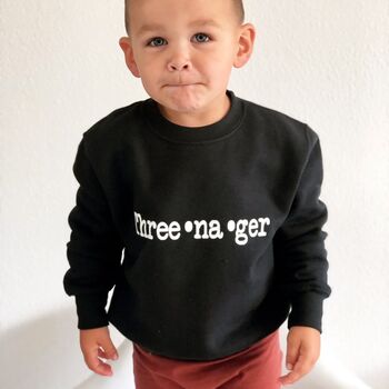 Three Na Ger Kids Sweatshirt In Black, 6 of 8