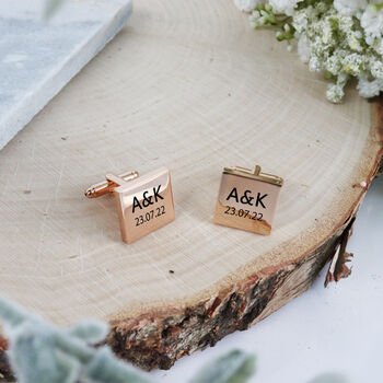 Wedding Day Cufflinks Initials, 5 of 9