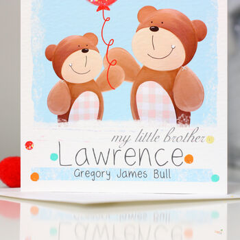 Personalised Bear Brother Birthday Card, 5 of 9