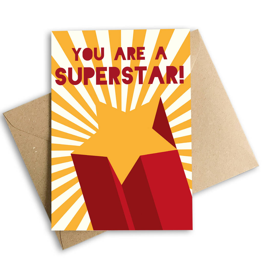 You Are A Superstar Congratulations Card Eco Friendly By Mimi And Mae
