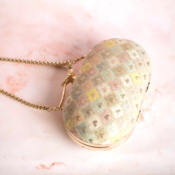 Delilah Pastel Oval Bird Clasp Clutch, 4 of 6
