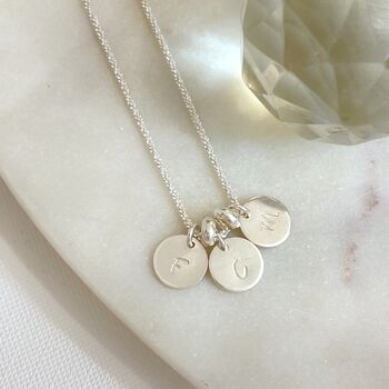 Initial Discs Necklace Sterling Silver Or Gold Vermeil, 5 of 6