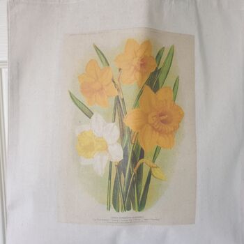 Daffodil Print Cotton Tote Bag For Spring, 5 of 6