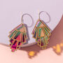 Golden Art Deco Fan Earrings, thumbnail 1 of 3