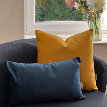 Luxury Super Soft Velvet Cushion Pacific Blue, 6 of 8
