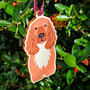Cocker Spaniel Dog Hanging Wooden Christmas Decoration, thumbnail 2 of 6