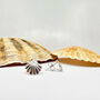 Silver Scallop Shell Earrings, thumbnail 2 of 7