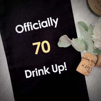 Drink Up Milestone Birthday Cotton Bottle Bag, 2 of 4