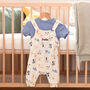 Personalised Baby Puppy Dungarees Outfit Gift Set, thumbnail 8 of 9