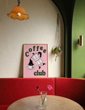 Coffee Club Print In Pink, 2 of 2