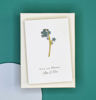 Miniature Engraved Flower Mother's Day Card, 6 of 12