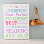 Personalised Birth Announcement Typography, thumbnail 5 of 6