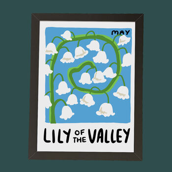 May Lily Of The Valley Birth Flower Print, 3 of 4