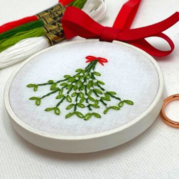Diy Christmas Mistletoe Decoration/Embroidery Kit, 2 of 11