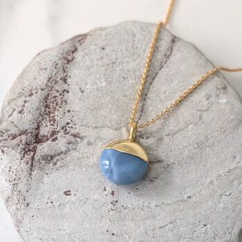 The Orb Blue Opal October Birthstone Necklace, 5 of 7