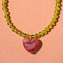 Pistachio And Raspberry Heart Gelato Necklace, thumbnail 3 of 6