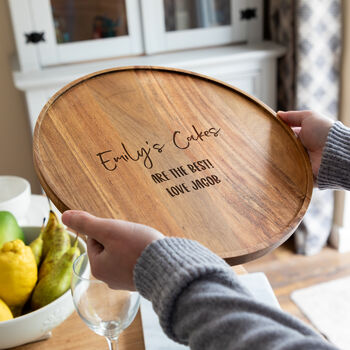 Personalised Cake Board Round Acacia Wood, 4 of 5