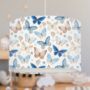 Butterflies Lampshade, Blues And Browns, thumbnail 1 of 3