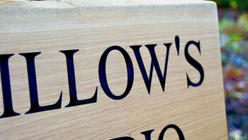 Personalised Natural Edge Oak House Wall Hanging Sign, 4 of 4