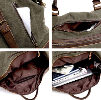 Premium Canvas Holdall With Shoulder Strap, 7 of 7