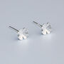 Sterling Silver Four Leaf Clover Stud Earrings, thumbnail 1 of 5