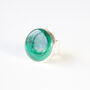 Large Silver Malachite Ring 'Transformation', thumbnail 6 of 8