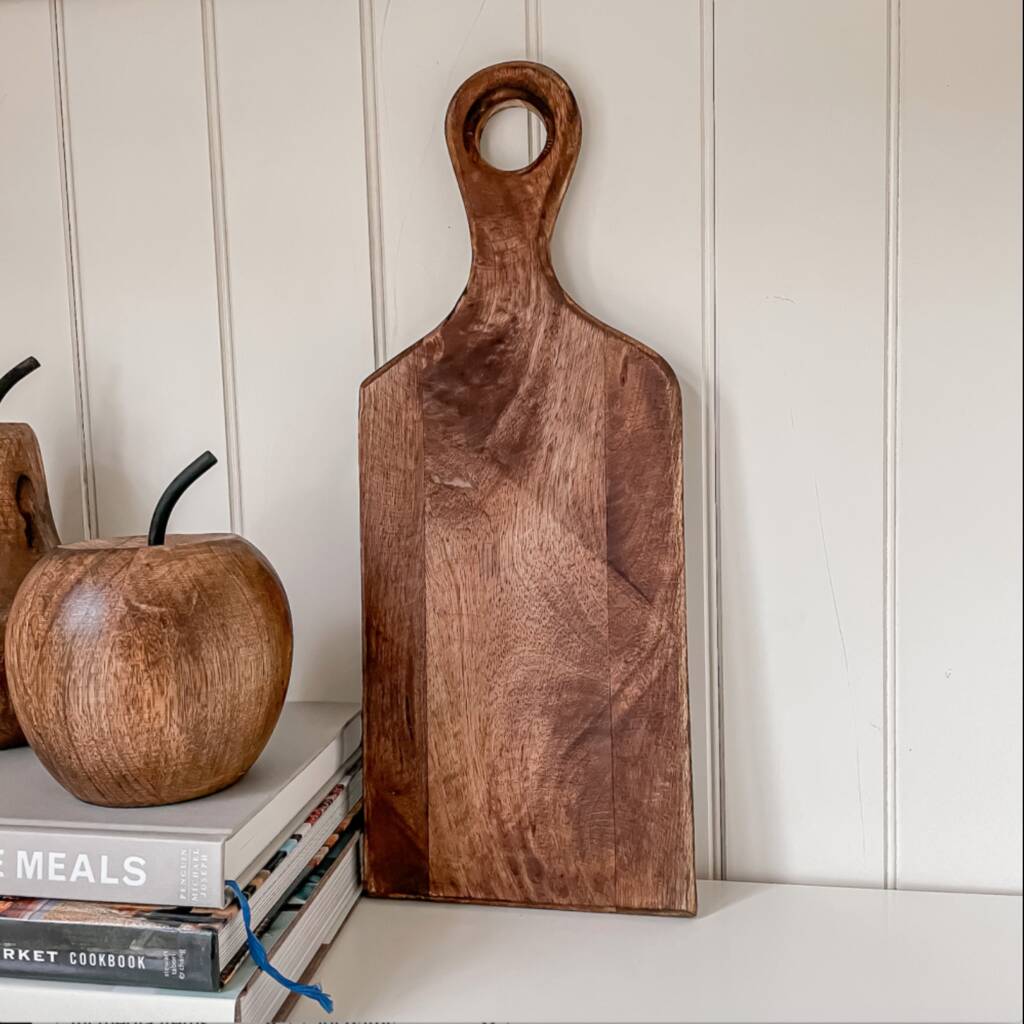 Large Wood Chopping Board With Loop Handle By Oh So Kel