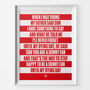 Doncaster Rovers 'When I Was Young' Football Song Print, thumbnail 1 of 3