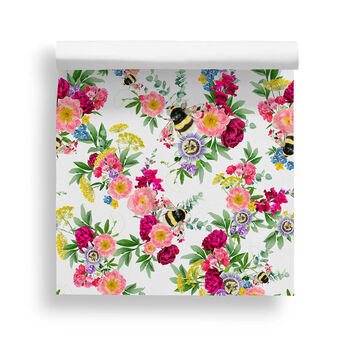 Mixed Bee White Wallpaper, 2 of 4