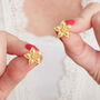 Gold Plated Sterling Silver Flower Stud Earrings, thumbnail 6 of 7