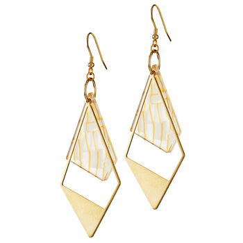Art Deco Triangle Statement Dangle Earrings, 2 of 7