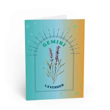 Gemini Zodiac Flower Card, 2 of 4