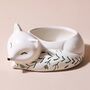 Small Ceramic Sleeping Fox Planter, H6cm, thumbnail 3 of 8