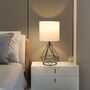 Modern Bedside Table Lamp With Hollow Metal Base, thumbnail 2 of 7