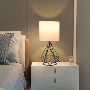 Modern Bedside Table Lamp With Hollow Metal Base, 2 of 7