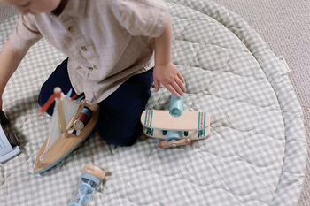 Gingham Sage Quilted Playmat, 6 of 7