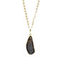Black 'Ultra' Agate Long Gold Plated Pendant Necklace, thumbnail 1 of 2