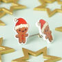 Festive Gingerbread Man Resin Christmas Earrings, thumbnail 3 of 6