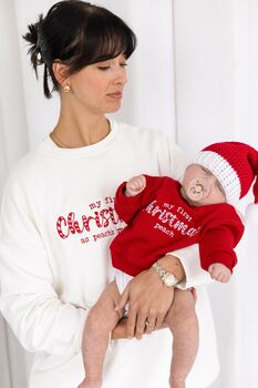 First Christmas As Mummy Embroidered Personalised Sweatshirt Jumper, 7 of 9