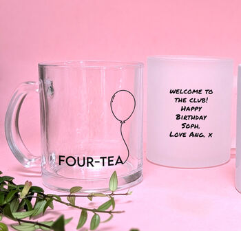 Personalised Milestone Birthday Tea Mugs And Cake, 5 of 5