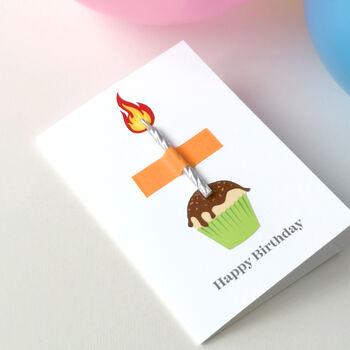 Personalised Happy Birthday Cupcake And Candle Card, 3 of 4