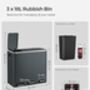 Kitchen Bin Three Compartments Pedal Soft Close Lids, thumbnail 2 of 8