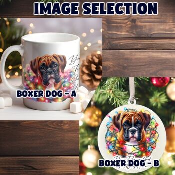 Personalised Boxer Dog In Christmas Lights, 3 of 10
