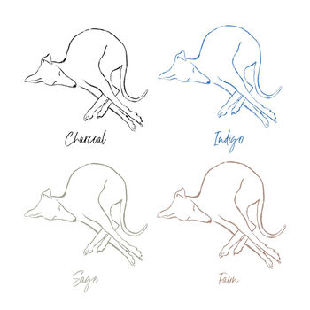 Sighthound Fiesta Greyhound Line Art Print, 4 of 4