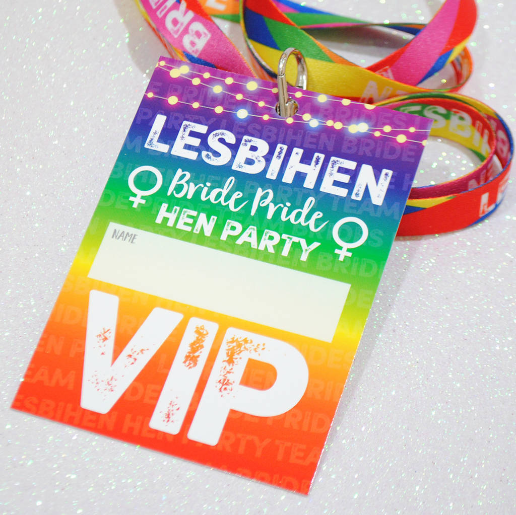 Lesbihen Gay~Lesbian Hen Party Vip Pass Lanyards, 1 of 12