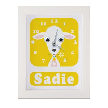 Personalised Childrens Lamb Clock, 9 of 9